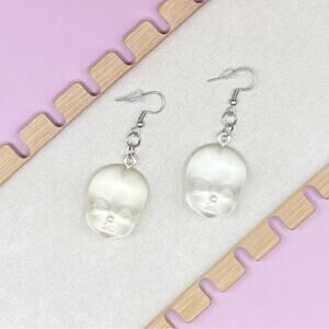 Doll Head Earrings Fashion, Goth Earrings, Grunge Fashion